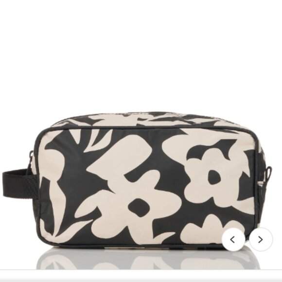 ALOHA Collection Black and White Floral Cosmetic Bag - Picture 2 of 5